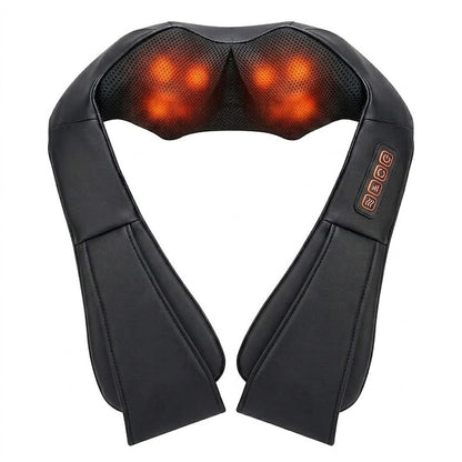 Aparat Profesional pentru Masaj Cervical Teno®, spate, lombara, abdomen si picioare, shiatsu, 4 puncte de masaj, negru