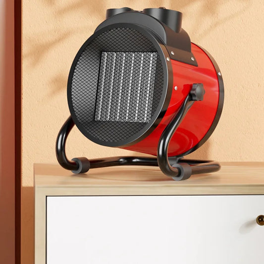 Aeroterma electrica portabila Macvi® cu ventilator 3000W PTC cu termostat si protectie la supraincalzire, 2 trepte incalzire + ventilator, rosu