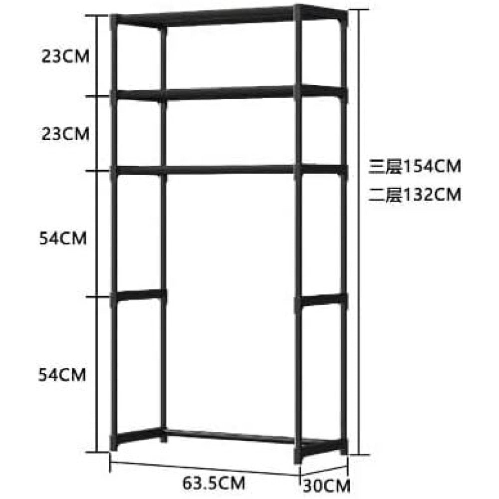 Raft modular Macvi® cu 3 polite pentru deasupra masinii de spalat, 63.5 x 30 x 154 cm, suport depozitare spatiu redus, Alb