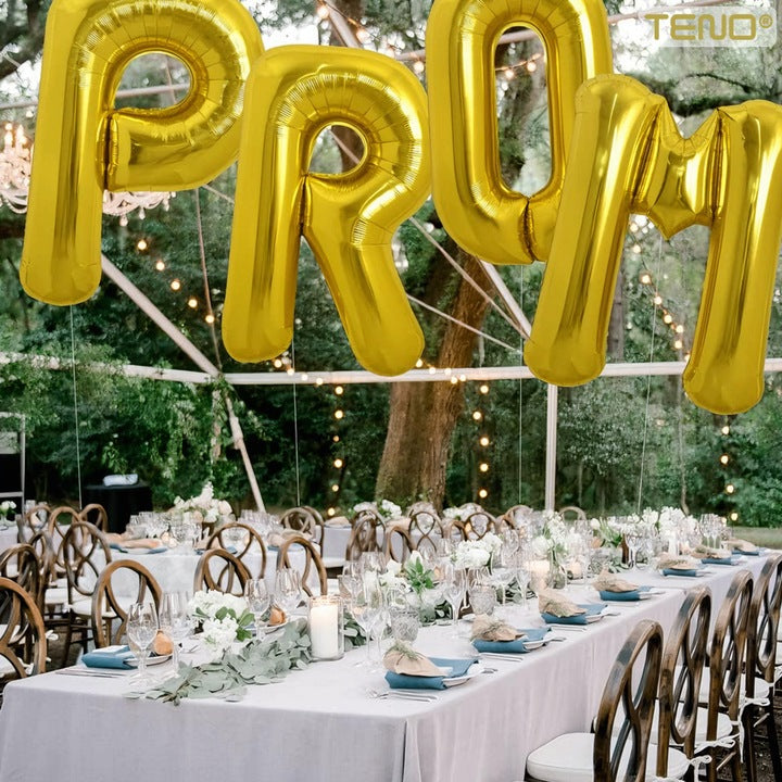 Balon in Forma de Litera M Teno®, metalizat, pentru Petreceri/Aniversari/Evenimente, rezistent, folie, gold, 40 cm