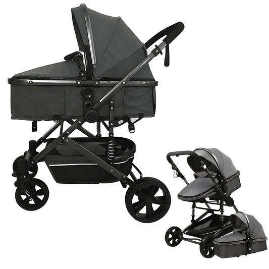 Carucior 3 in 1 Teno®, transformabil, carucior clasic, carucior sport, pliabil, copertina cu protectie solara, cosulet dorsal, roti rezistente, negru