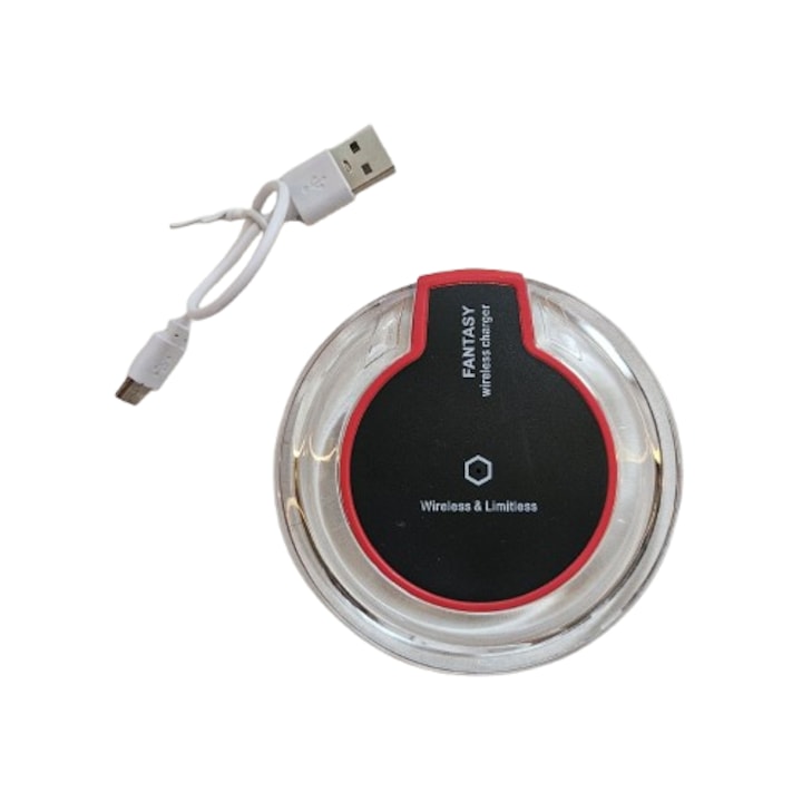Incarcator wireless MACVI® wireless alb cablu microusb inclus, universal