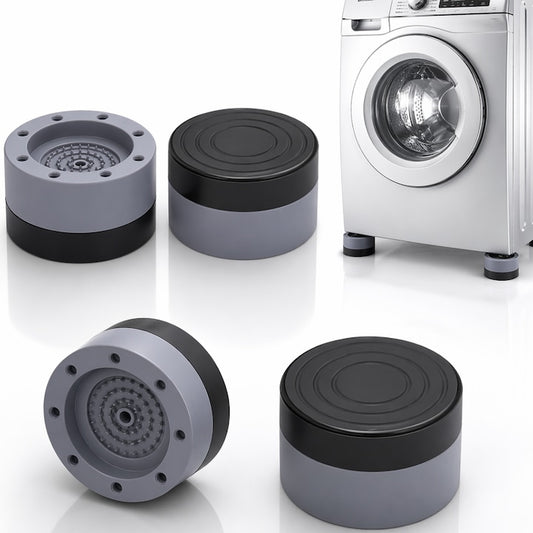Set 4 Tampoane pentru Picioare Macvi® din Plastic, Gri Protectie si Stabilitate pentru Masina de Spalat