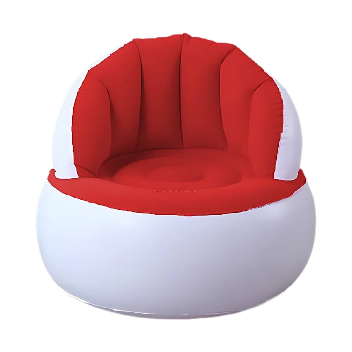 Scaun gonflabil confortabil cu pompa inclusa, design modern, dimensiuni 85x70 cm, ideal pentru interior si exterior, Rosu