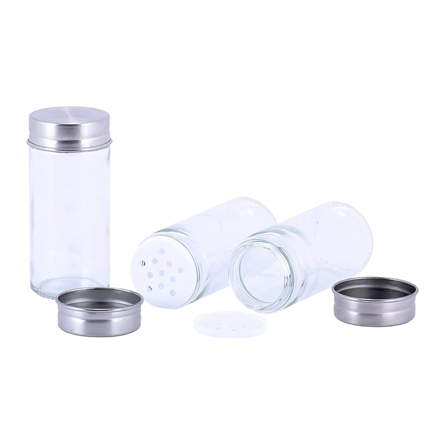 Set Condimente Macvi® Rotativ cu 12 Borcane Sticla Suport Bambus Carusel Bucatarie