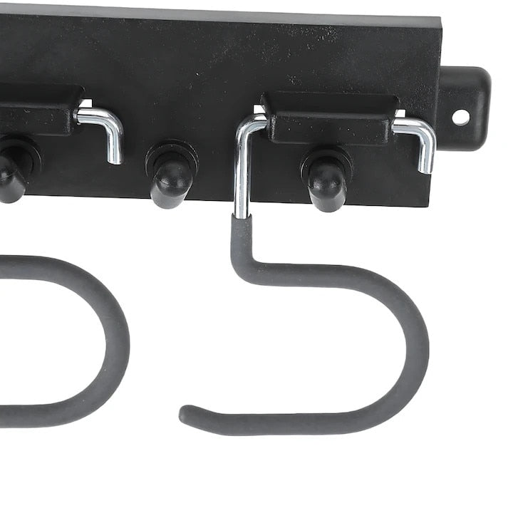 Cuier/Organizator scule Macvi®, suport unelte si obiecte diverse, montaj usor, materiale rezistente, carlige multiple tip S si drepte, ideal pentru baie, garaj si spalatorie, negru