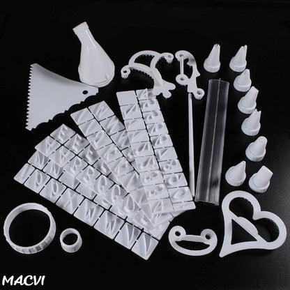 Kit 100 piese Macvi® pentru decorarea prajiturilor si torturilor, accesorii profesionale