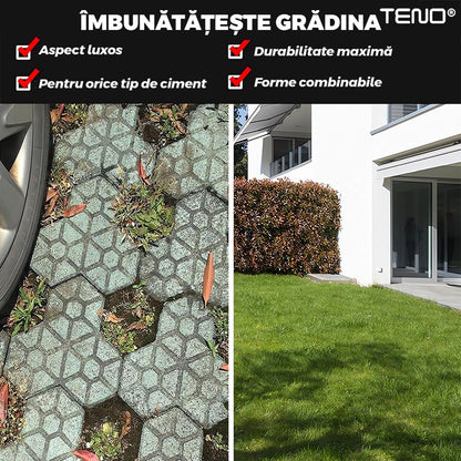 Matrita cu Contur pentru Turnat Pavaj Teno®, pentru beton amprentat sau piatra decorativa, imita piatra naturala, imbunatateste aspectul gradinii, plastic, model 2, 35 x 4 cm, negru