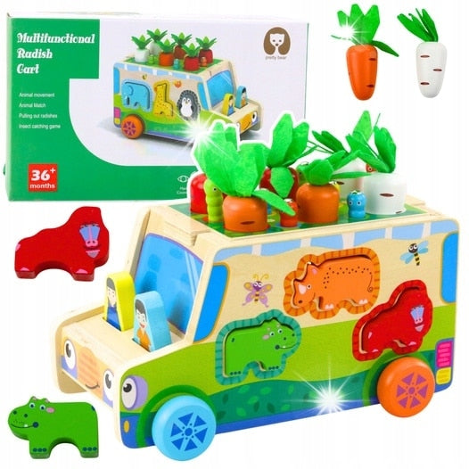 Joc Educativ Macvi® din Lemn Multicolor pentru Copii Dezvoltare Coordonare Mana Ochi