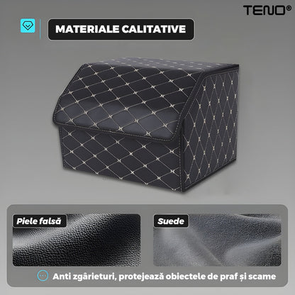 Organizator portbagaj auto Teno, pliabil, rezistent, negru carouri, M