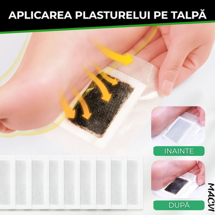 Set 10 plasturi pentru detoxifiere Macvi® cu turmalina pentru revitalizarea organismului
