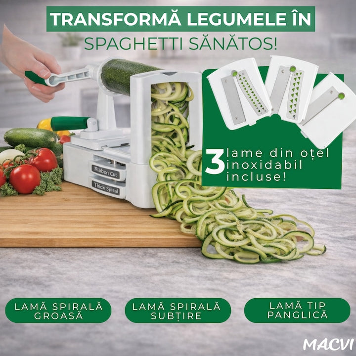 Razatoare Multifunctionala Macvi® din Plastic si Metal cu Lame din Otel Inoxidabil, Pentru Legume, Fructe si Branza