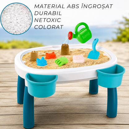 Masuta Joaca Nisip si Apa Macvi® pentru Copii cu Accesorii Masa Activitati Exterior Educativa Senzoriala