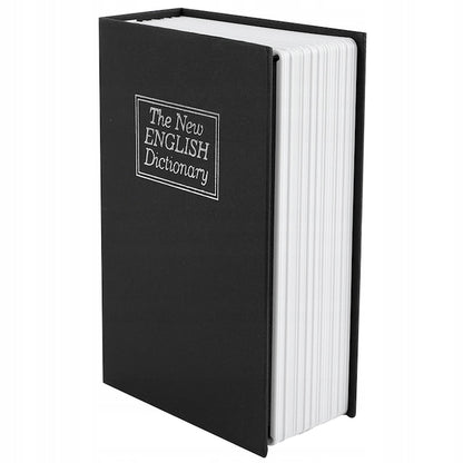 Seif Secret Tip Carte cu Cheie Macvi® Cutie Valori Metalica Model Dictionar Englez 24.5 x 15.9 x 5.7 cm Negru