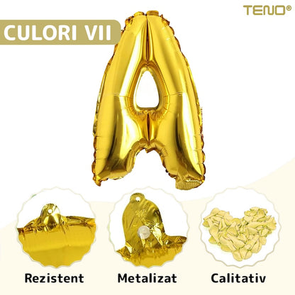 Balon in Forma de Litera A Teno®, metalizat, pentru Petreceri/Aniversari/Evenimente, rezistent, folie, gold, 40 cm