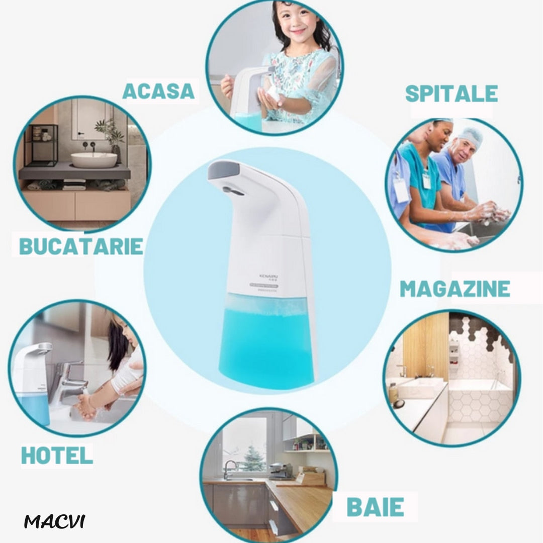 Dispenser Automat Macvi® , electric, pentru Sapun Lichid, Igienic si Elegant