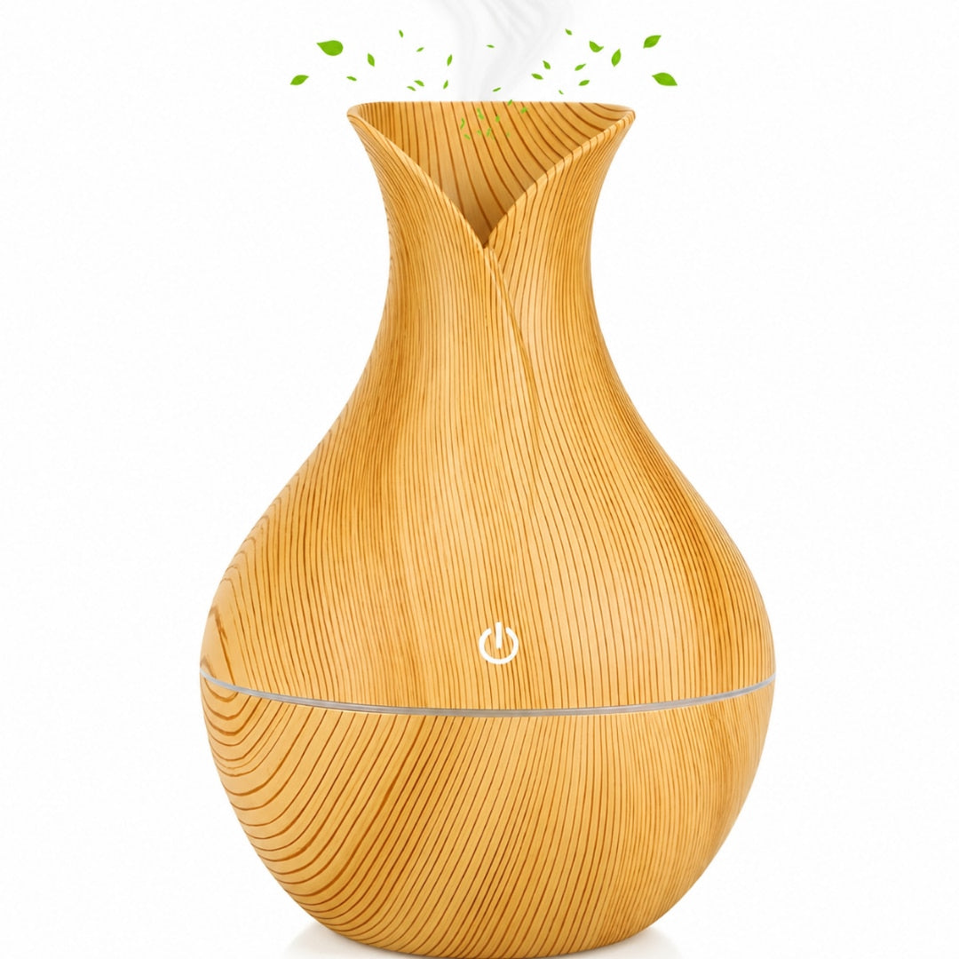 Difuzor Aromaterapie Sosar® cu Umidificator si Ultrasunete - Relaxare, Aromaterapie si Atmosfera Eleganta, LED 7 culori, 130 ml
