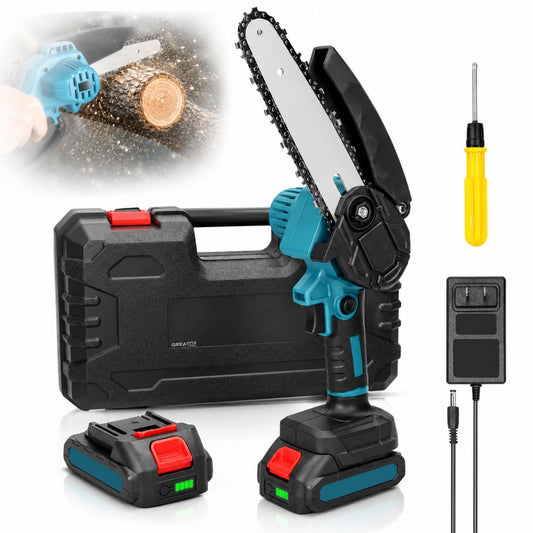 Fierastrau cu Lant Electric Macvi® 6 Inch, 48V, Operare cu o Mana, Acumulatori - usor de utilizat si perfect pentru lucrarile de taiere usoara si medie. Datorita designului ergonomic, acest fieras