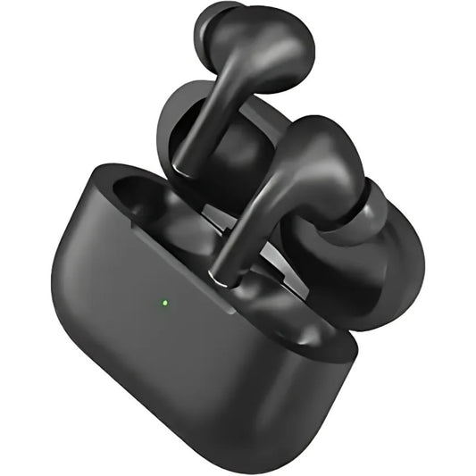 Casti wireless Air Pro 3 Macvi®, compatibile Android/iPhone, HD audio/ voce, dual HD true stereo, performanta, confort, cutie de incarcare portabila, autonomie 24 h, control tactil inteligent, Negru