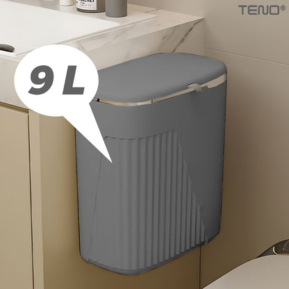 Cos de Gunoi Suspendat Teno, design modern, capac retractabil, gri, 9 L