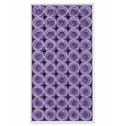 Set 50 trandafiri din sapun, 5x5 cm, calitate premium, decor si cadou elegant, Visiniu inchis