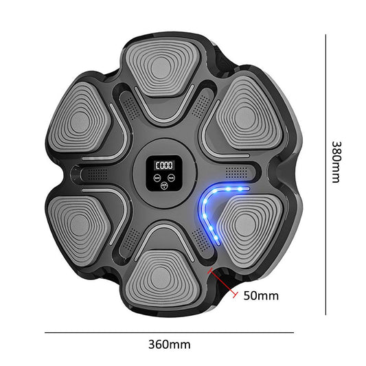 Tinta electronica de box SoSar® muzicala smart cu Bluetooth 10 moduri antrenament mod dublu boxe stereo contor lovituri baterie 1200 mAh din ABS si PP