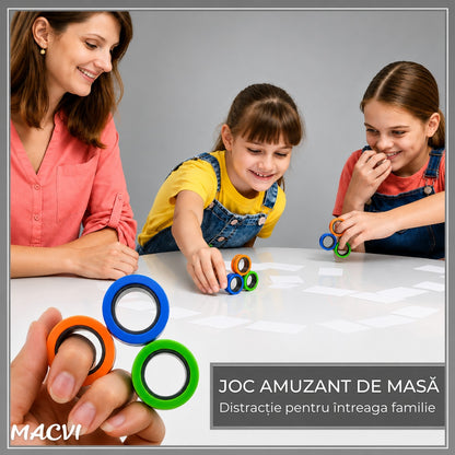 Set 3 inele Macvi® magnetice antistres Fidget, Multicolor