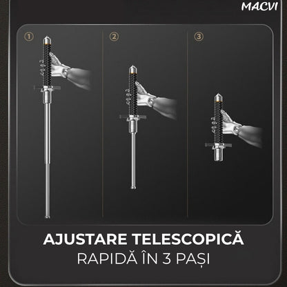 Bata telescopica Macvi® din otel inoxidabil cu maner antialunecare si mecanism extensibil design compact si rezistent