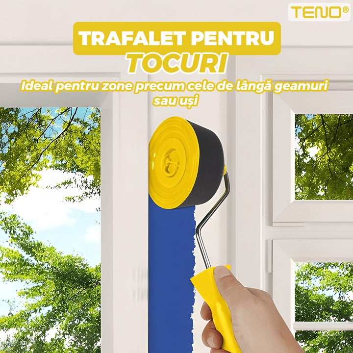Set Trafalet Teno®, 4 accesorii, trafalet clasic, trafalet pentru tocuri si accesoriu pentru colturi, rezervor incorporat, albastru