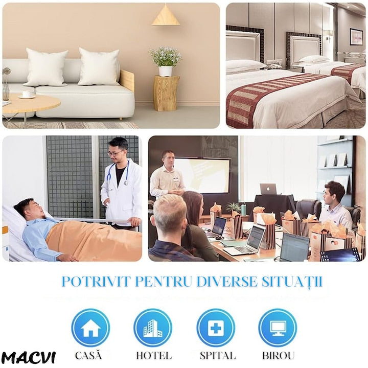 Sonerie fara fir Macvi®, wireless, 260 m raza, 4 niveluri volum, rezistenta apa IP44, fixare dubla, negru