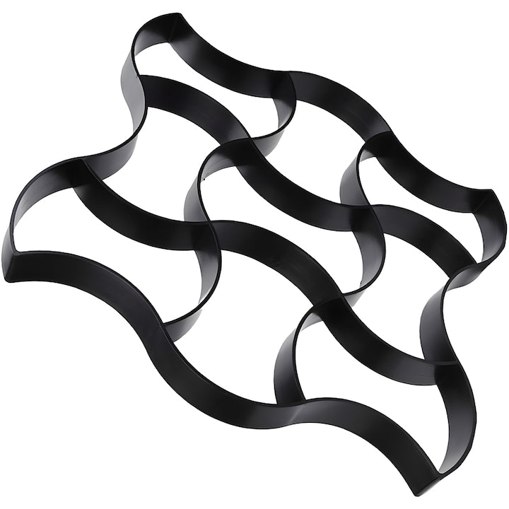 Matrita cu Contur pentru Turnat Pavaj Teno®, pentru beton amprentat sau piatra decorativa, imita piatra naturala, imbunatateste aspectul gradinii, plastic, model 5, 50 x 4.5 cm, negru