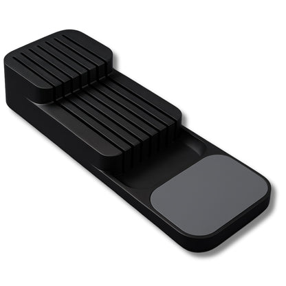 Suport sertar pentru cutite Macvi® organizator compact depozitare sigura material durabil design ergonomic stabilitate sporita economie de spatiu, negru