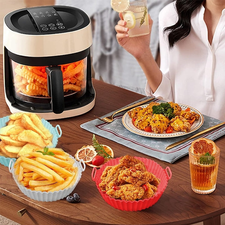 Set 4 Tavi Silicon Air Fryer Macvi, Reutilizabile, Multicolor, 20x17x5cm