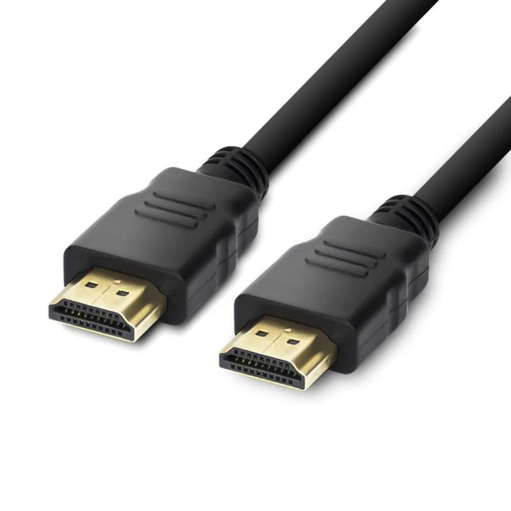 Cablu video Macvi® HDMI la HDMI, 1.8m, conectori aurii premium, rezolutie 4K Ultra HD 60Hz, negru