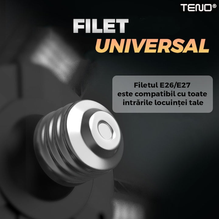 Lampa LED cu 3 Brate Mobile Teno®, 3 aripi pliabile, 36 LED-uri, flux luminos 3000LM, lumina alba rece 6000-6500K, bec iluminare pentru interior garaj/depozit/atelier, negru