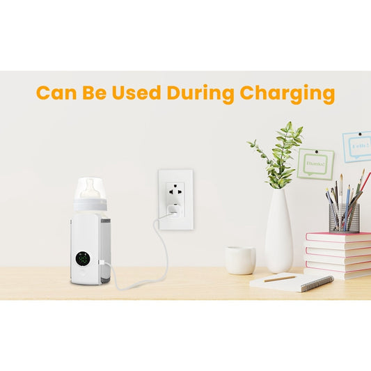 Incalzitor portabil pentru biberoane MACVI, 6 niveluri temperatura, mentinere caldura pana la 5 ore, alimentare USB, 300 ml