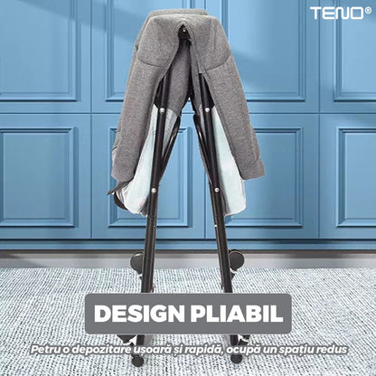 Patut Pliabil pentru Bebelusi Teno®, sistem de blocare, plasa anti-insecte, pliabil, roti retractabile, rezistent, comod, usor de depozitat, gri