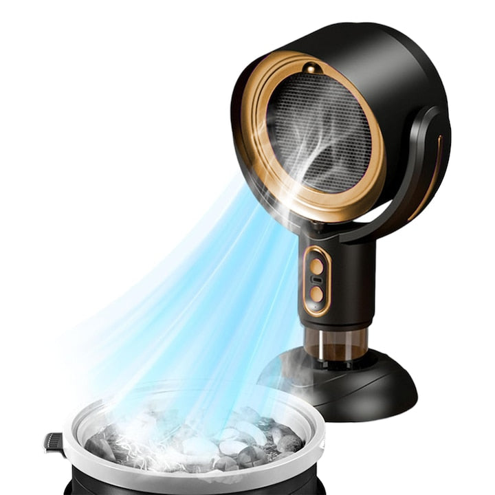 Ventilator de Masa Teno®, purificator de aer, hota de ulei si abur, compartiment pentru ulei, inclinabil, structura stabila, rezistenta ridicata, auriu