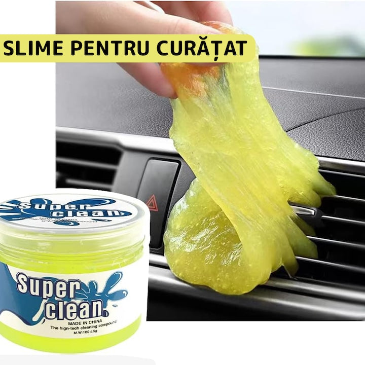 Slime pentru Curatat Spatii Greu Accesibile Teno®, Super Clean, interior auto, tastatura, uz casnic, galben