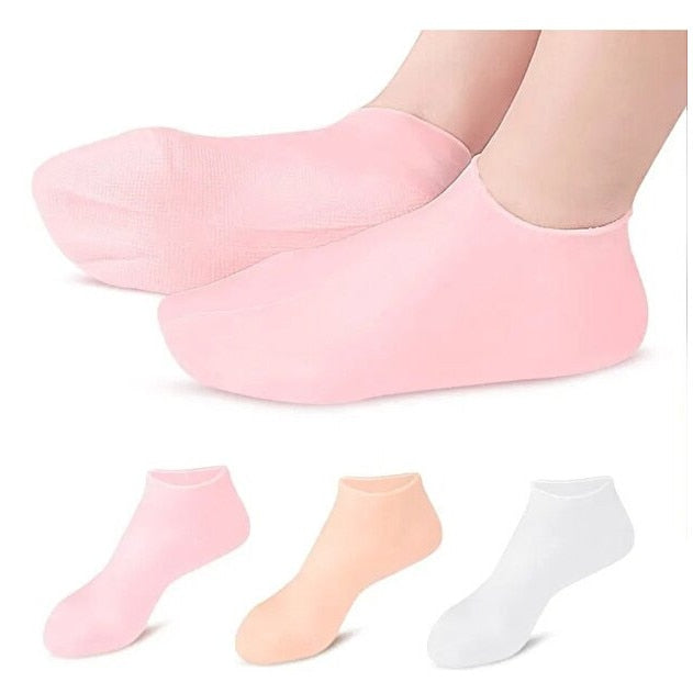 Set Sosete Hidratante Macvi® cu Gel Silicon pentru Calcaie Ingrijire Picioare 2 Buc Descriere produs: