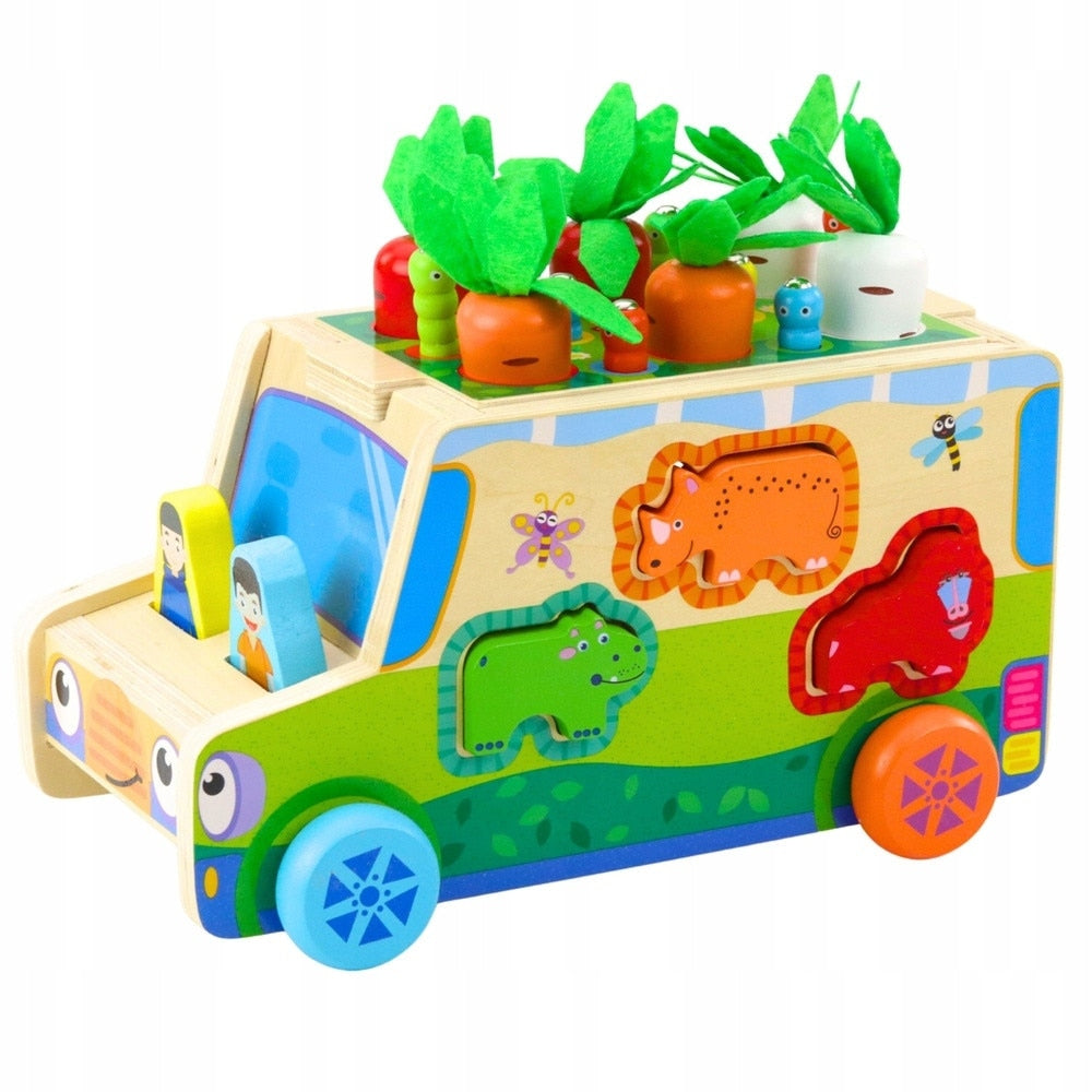 Joc Educativ Macvi® din Lemn Multicolor pentru Copii Dezvoltare Coordonare Mana Ochi
