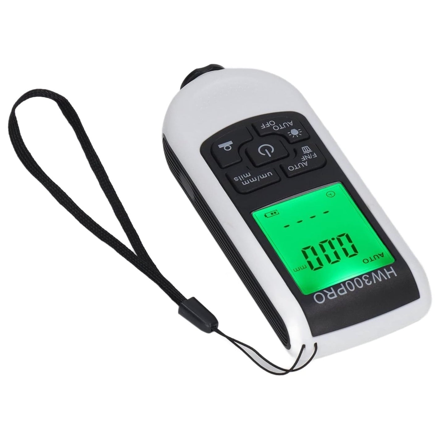 Tester profesional MACVI pentru masurarea grosimii vopselei auto, ABS, alb, sonda de inalta sensibilitate, afisaj digital