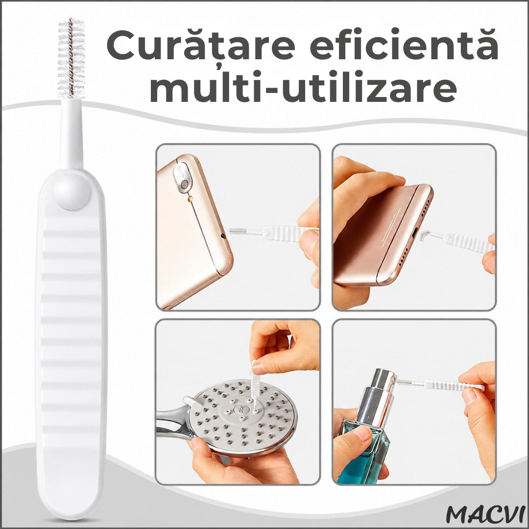 Kit igienizare telefon Macvi®, 13 piese, curatare port incarcare, difuzor, accesorii electronice, universal, intretinere smartphone