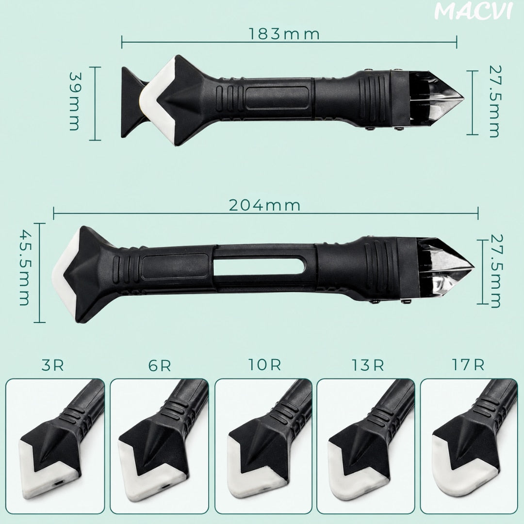 Racleta multifunctionala MACVI, plastic, negru, 19x4.5cm