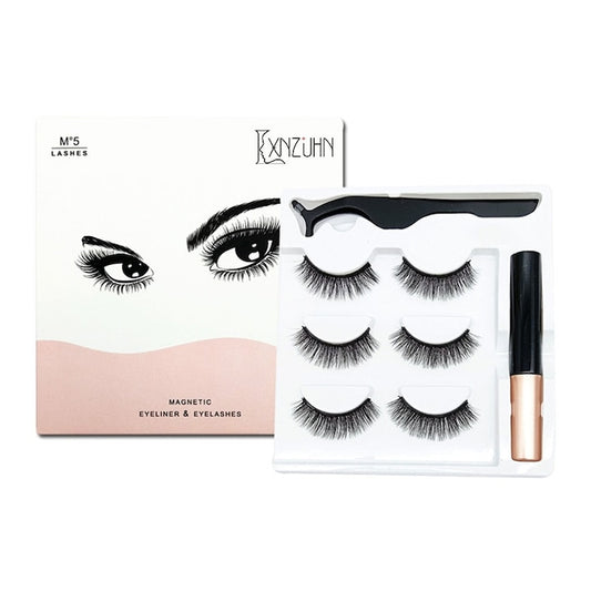Set Gene False Magnetice Macvi®, 3 Perechi, Volum Fix, Eyeliner Magnetic, Penseta, Reutilizabile, Negru