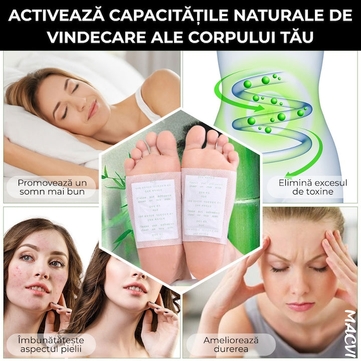 Set 10 plasturi pentru detoxifiere Macvi® cu turmalina pentru revitalizarea organismului