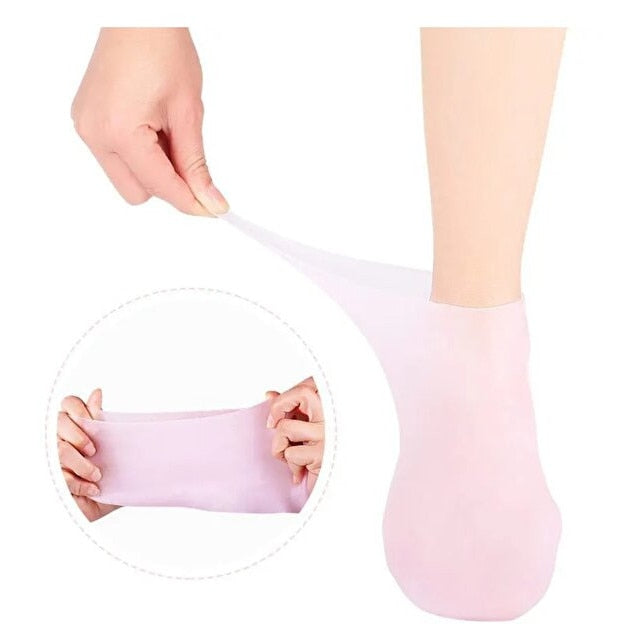 Set Sosete Hidratante Macvi® cu Gel Silicon pentru Calcaie Ingrijire Picioare 2 Buc Descriere produs: