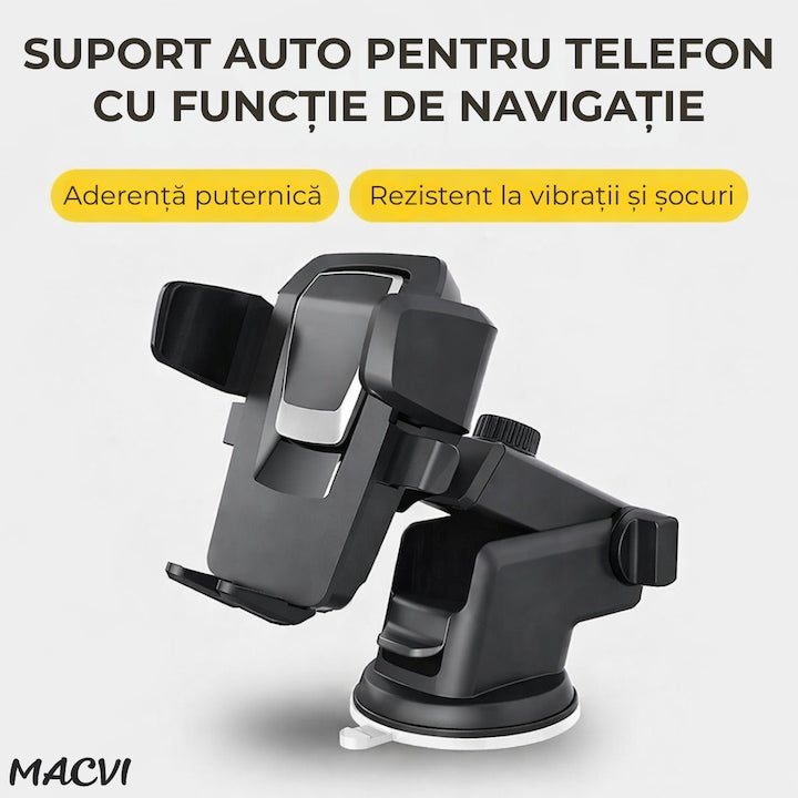 Suport telefon Macvi® cu brat telescopic, ajustabil, montare pe birou, design ergonomic