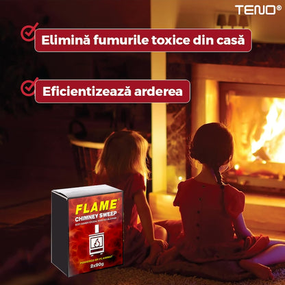 Set Solutie pentru Curatat Funingine Teno®, pentru sobe/seminee, usor de utilizat, 2 plicuri, elimina fumurile din locuinta, curata in profunzime, 2 x 90 g