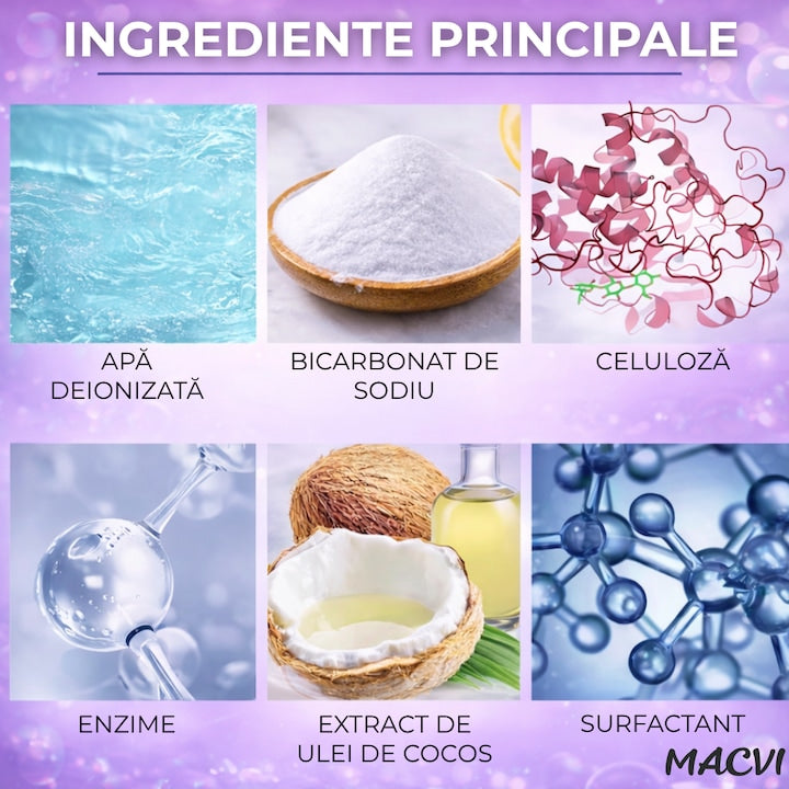 Detergent lichid pentru indepartarea petelor Macvi®, cu enzime active, pentru toate tipurile de haine, 120 ml, actiune imediata